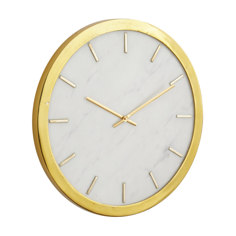 Wall Clock, 15.65" H x 15.55" W x 1.95" D, White