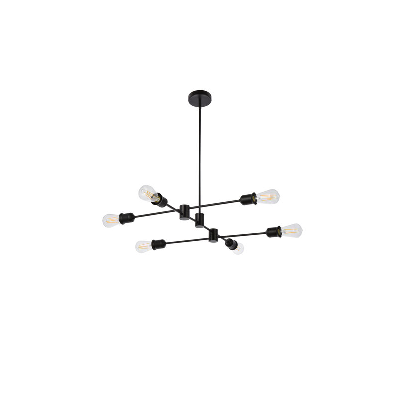 Cecelia 6 - Light Pendant, 4.4" H x 20" W x 20" D, Black