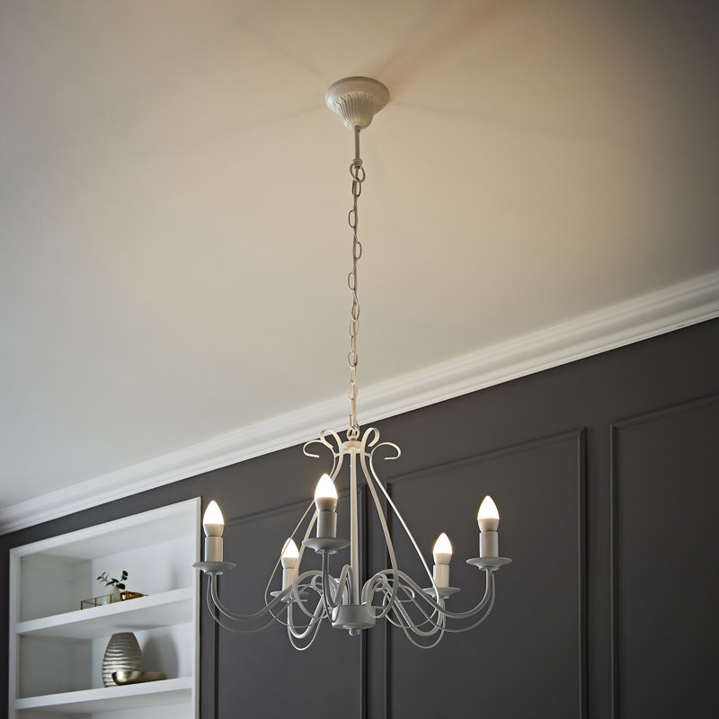 Bermudez 5 - Light Candle Style Chandelier, No