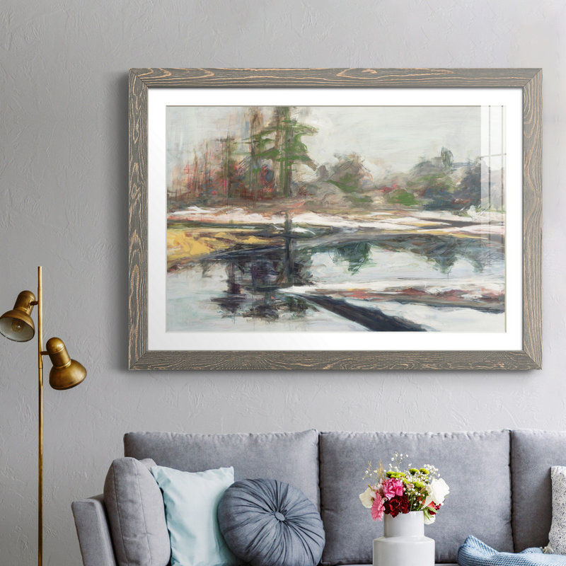 «Quiet Reflection», reproduction sur toile encadrée, H 31,5 po x l 23,5 po x P 1,5 po, Encadré gris
