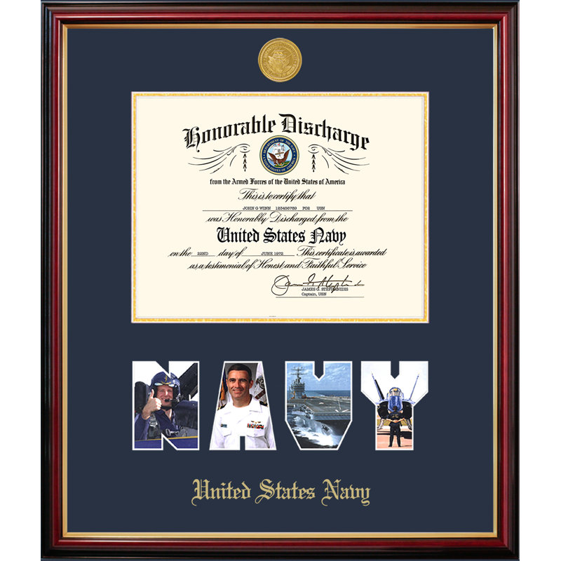 Navy Discharge Petite Picture Frame