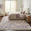 Tapis à motif abstrait mauve / beige 4 pi x 6 pi (3 pi 11 po x 5 pi 7 po) à motif de branches Kaze, tapis moderne, à poils moyens et résistant aux taches-1758879357