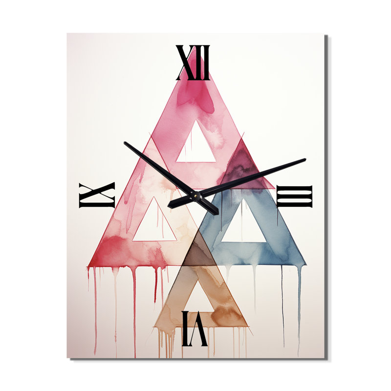 Horloge murale abstraite géométrique, Grand
