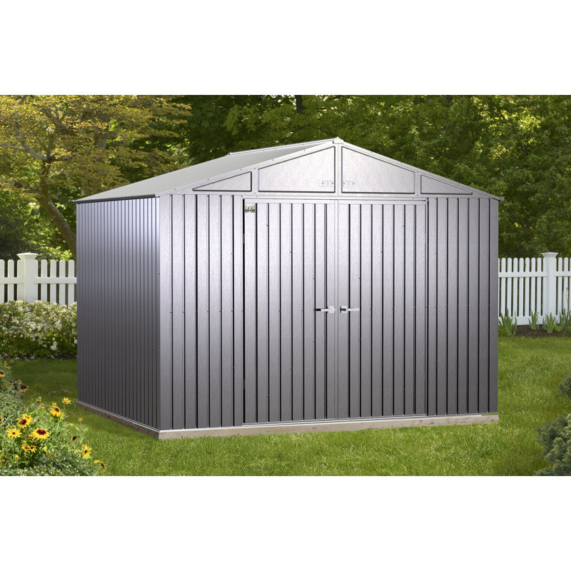 Elite 10' x 8' Silver Galvalume Steel Storage Shed