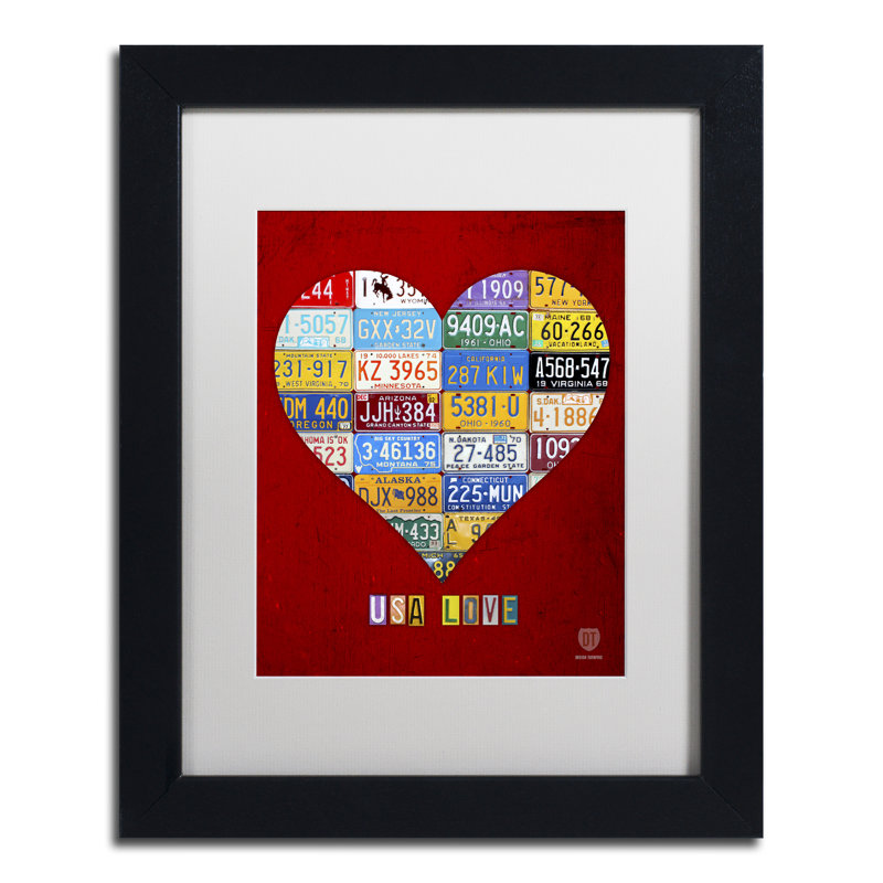 «Heart» par Turnpike, impression encadrée, H 14 po x l 11 po x P 0,5 po, Blanc