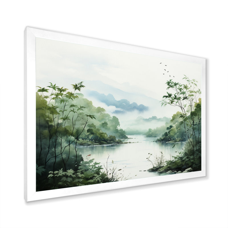 «Tranquil Oasis II» sur toile, H 34 po x l 44 po x P 1,5 po, Cadre simple blanc