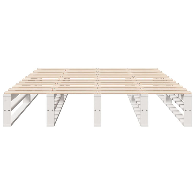 Terrill Solid Wood Bed, 25.5cm H x 200cm W x 150cm D, White