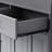Grey Kitchen Island With 7 Wheels & Extendable Tabletop Ample Storage Metal Slide