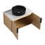 Meuble-lavabo contemporain de 76 cm (30 po) avec lavabo en céramique, charnières à fermeture amortie et poignées en métal.