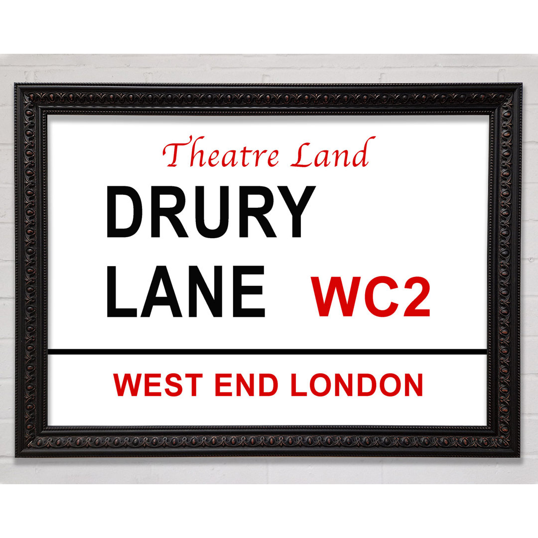 Drury Lane Signs - Einzelne Bilderrahmen Kunstdrucke