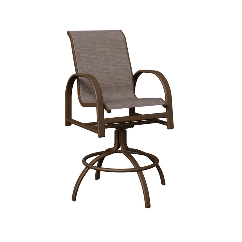 Chaise berçante en aluminium Mesquite Berlin, Filon de bois mesquite, Bleu cadet Shelby