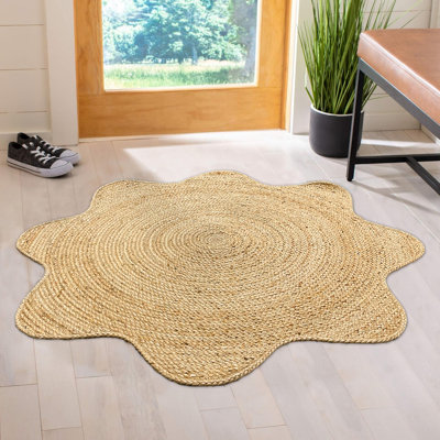 Tapis en jute fleur tressé