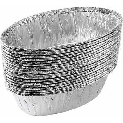 Disposable Aluminum 3lb Medium Oval Loaf Pans: Ideal for Baking