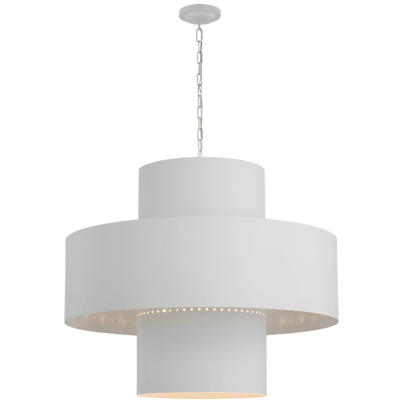 Chalmette 8 - Light Pendant, 24" H x 25" W x 25" D, Plaster White, Plaster White/Gild