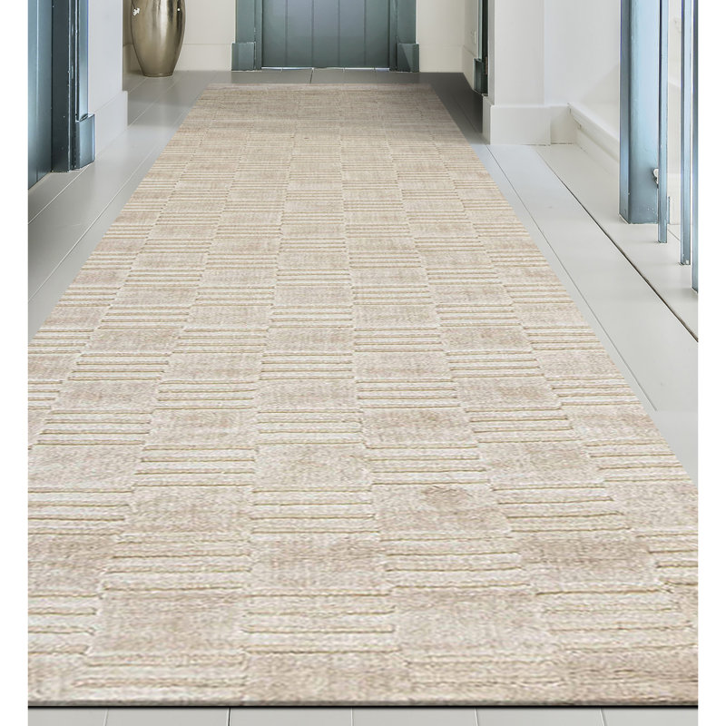 Hand Woven Linen Geometric Area Rug