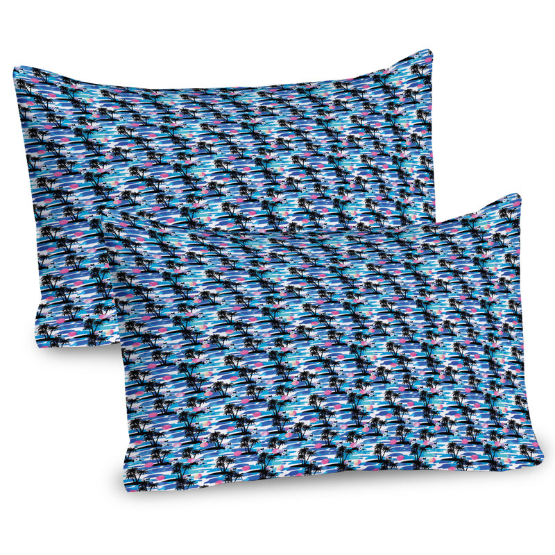Ensemble de 2 taies décoratives tropicales Ambesonne Hawaiian Aloha Concept bleu noir rose, H 20 po x l 30 po
