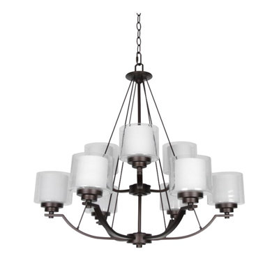Lustre classique 9 lumières à abat-jour Sophina