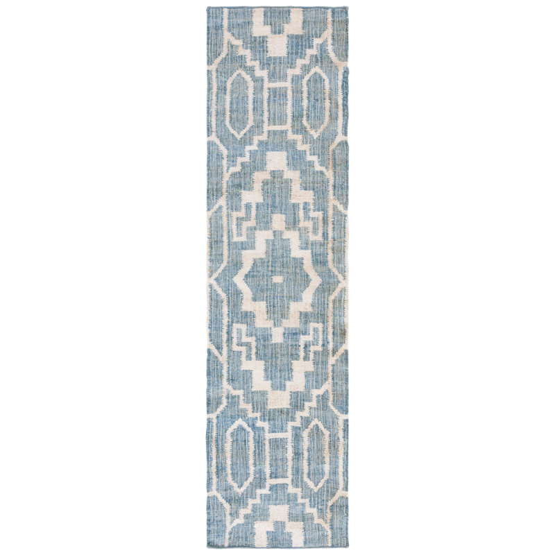 Natural Fiber Flat Weave Jute Southwestern Rug, Runner 2'3" x 9'