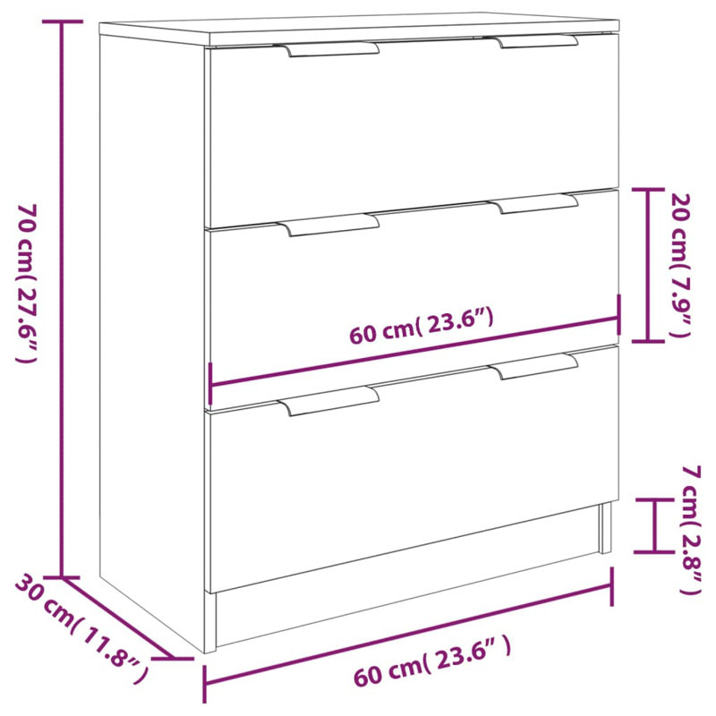 Hussam 60cm Sideboard, Natural