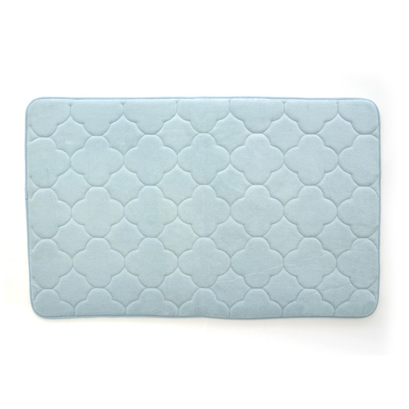 Tapis pour salle de bain Deleo, Bleu argenté, l 24 po x L 60 po