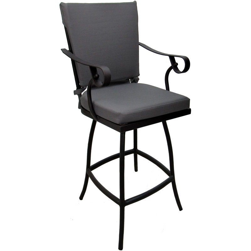 Tabouret de bar Ramario, Blanc, Noir, 34"