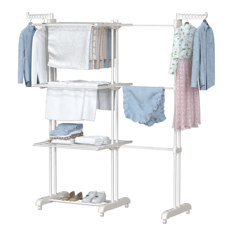 Bole Adjustable Rolling Clothing Rack, White