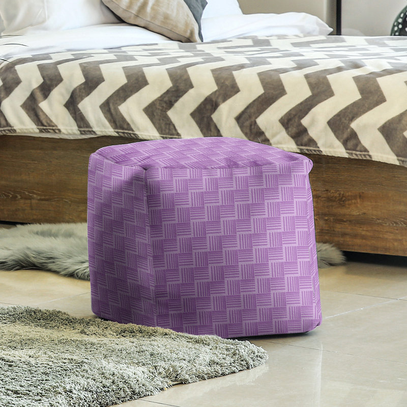 Repose-pieds cubique à rayures classic basketweave, Violet