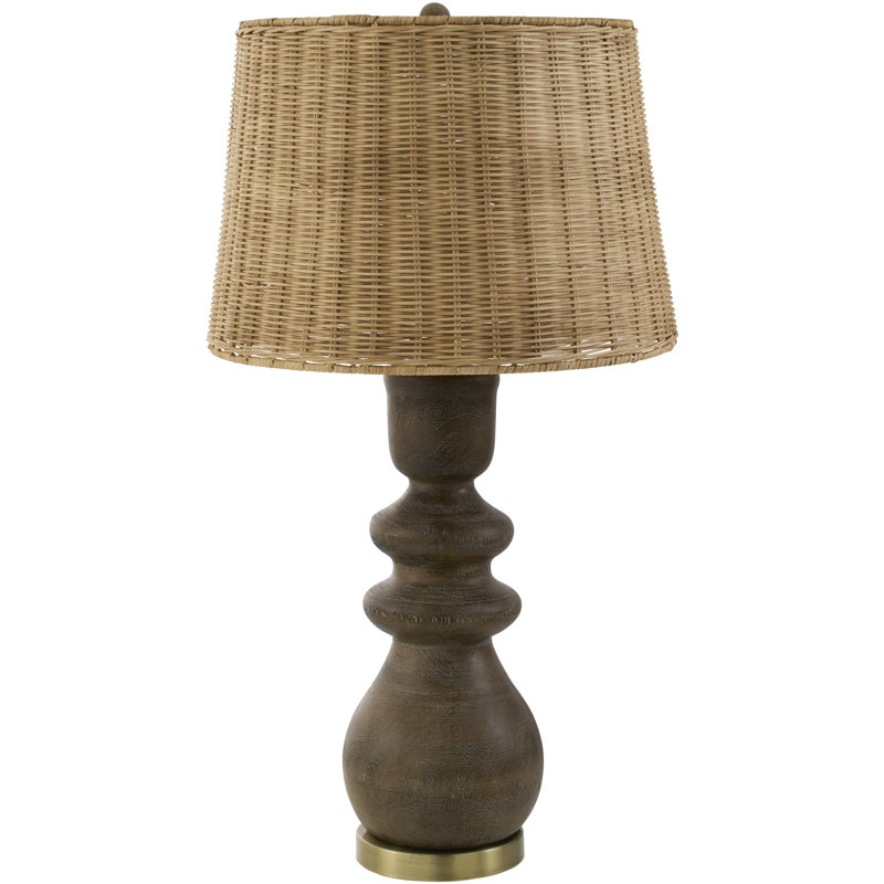 Lampe de table Ayrion, Or / brun foncé, H 29 po x l 16 po x P 16 po