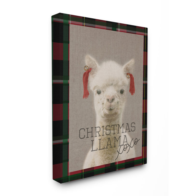 « christmas llama xoxo », impression, H 20 po x l 16 po, Toile tendue