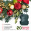 Guirlande de Noël 6 pieds avec lumières et boules en or rouge pour foyer