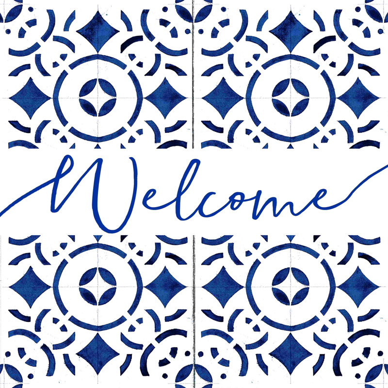 Welcome Tile - bleu marine, H 12 po x l 12 po
