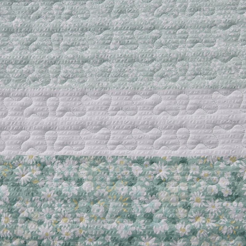 Ensemble de courtepointe 4 pièces avec coussin décoratif King / Cal King, King Quilt + 3 Additional Pieces, Green