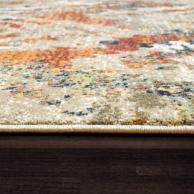 Tapis beige Ikat, Rectangle 7 pi 10 po x 10 pi 10 po