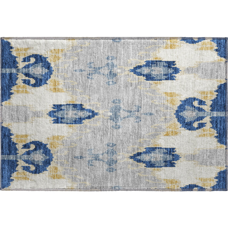 Premium Machine Washable Prisco Navy Rug