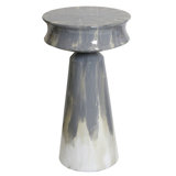 Desert Fog Side Table - Gloss Grey Enamel Finish