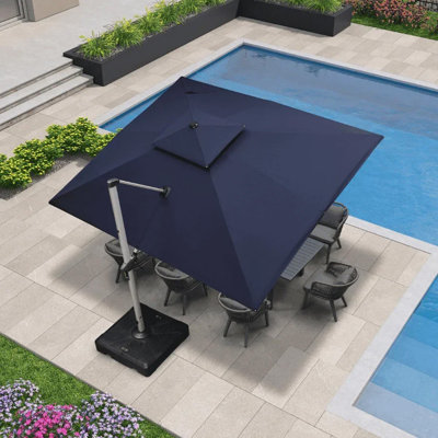D Rectangular Cantilever Parasol with Crank Lift  Stand Included