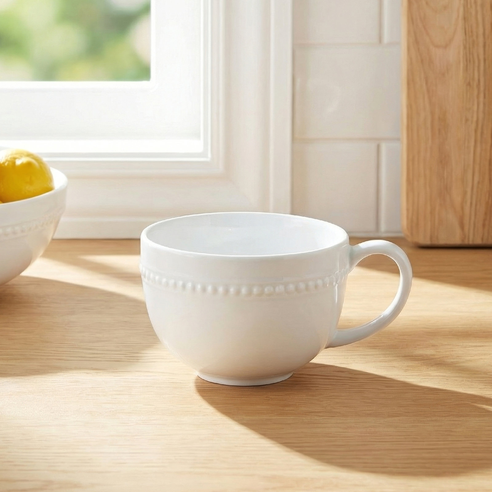 Beaded Coupe Porcelain Mug