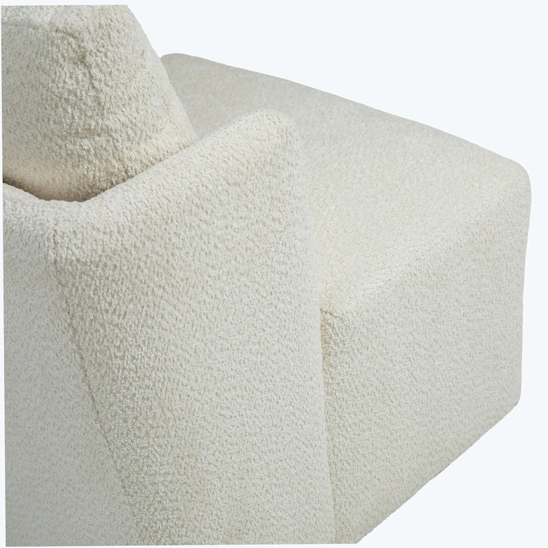 Tumi 24.41" Wide Swivel Barrel Chair, Accent Chair, Sofa Chair for Living Room, Chenille Beige