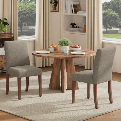 Oakridge Fabric Upholstered Parsons Side Dining Chair with Solid Rubberwood Legs, High-Density Foam Cushion