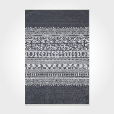 Thambiah Gray Multicolor Geometric Moroccan Digital Print Area Rug