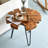 Handcrafted Solid Wood Round Top Hairpin Leg Modern End Table