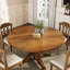 Table de salle à manger ronde en bois massif 59 pouces Evonia-401420854-378525896
