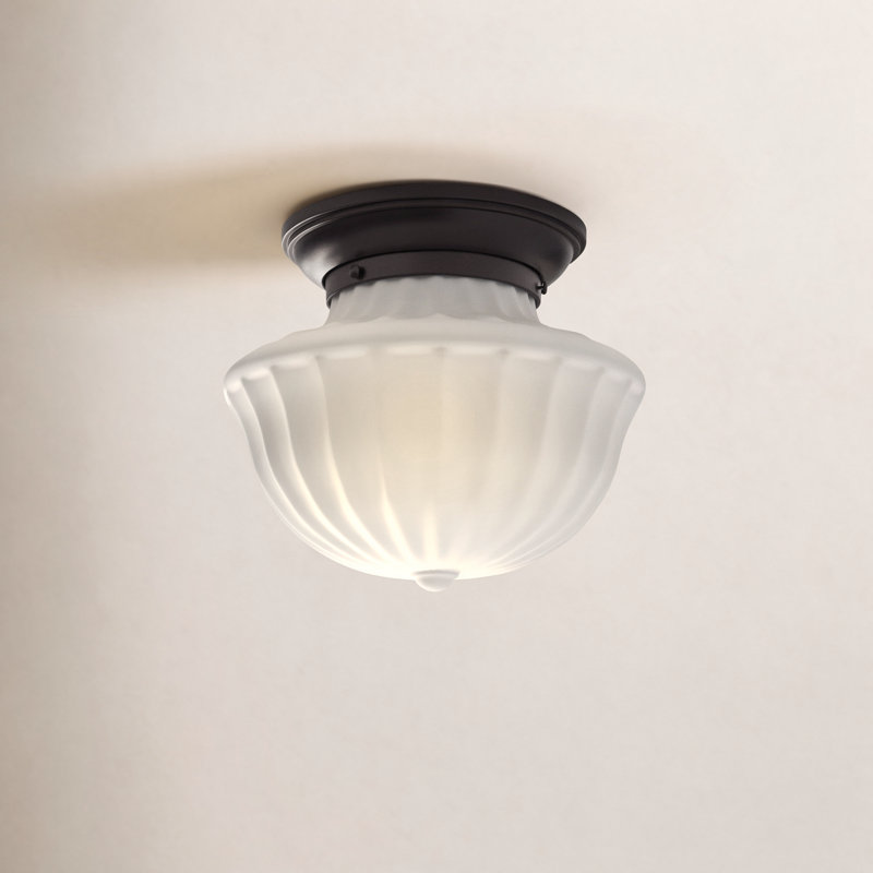 Maisie Glass Semi Flush Mount, Old Bronze, 10" H x 12" W