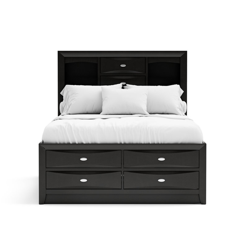 Urbanek Bed, Noir, Lit double