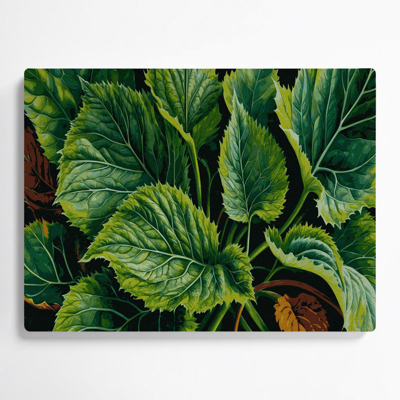 Vegetables Nettle Green Metal Wall Art, 20" H x 24" W