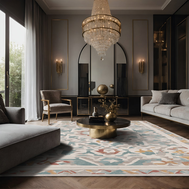 Tapis beige soyeux et moelleux, Tapis de couloir 2 pi x 5 pi