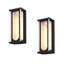 Luminaires muraux d'extérieur 15,75 po, grande lanterne murale d'extérieur moderne, applique murale minimaliste, base E26 de 60 W maximum, noir