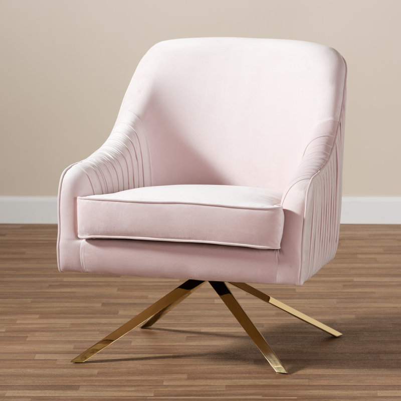 Upholstered Armchair, Light Pink