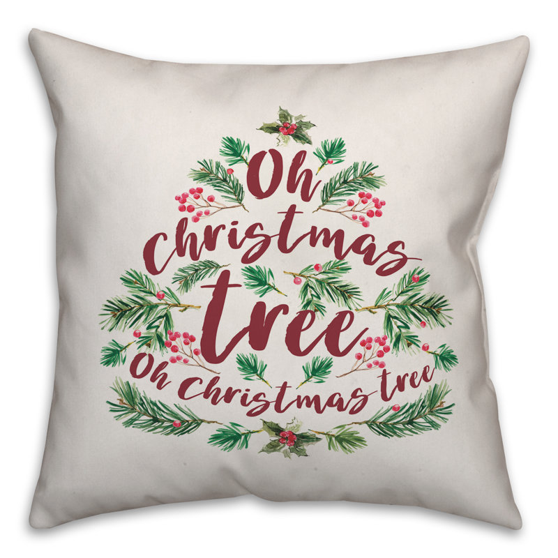  Coussin Oh Christmas Tree, 16 po x 1 po, Housse de coussin seulement - Insert