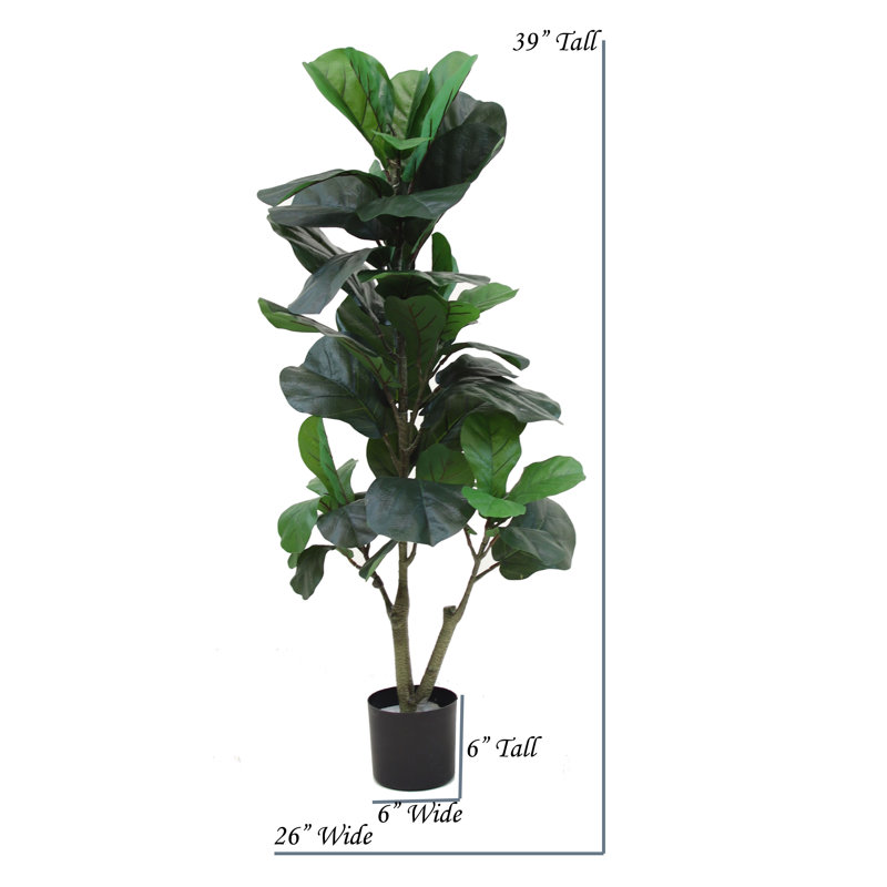 39'' Faux Fiddle Leaf Fig Tree in Pot